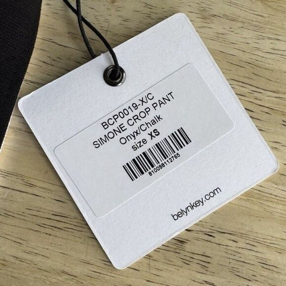 Belyn Key Ponte Crop Track Pant Golf Lux Athletic Pull On Black Onyx Chlk XS NEW - Picture 13 of 13